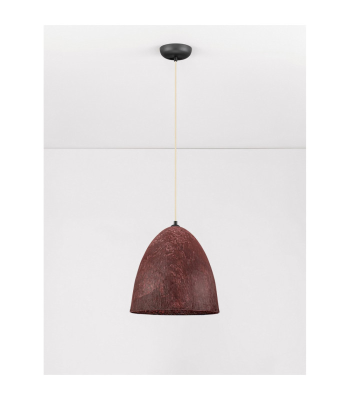 Solis 36cm Dome Pendant Ceiling Light Red Black E27 1x12W-3