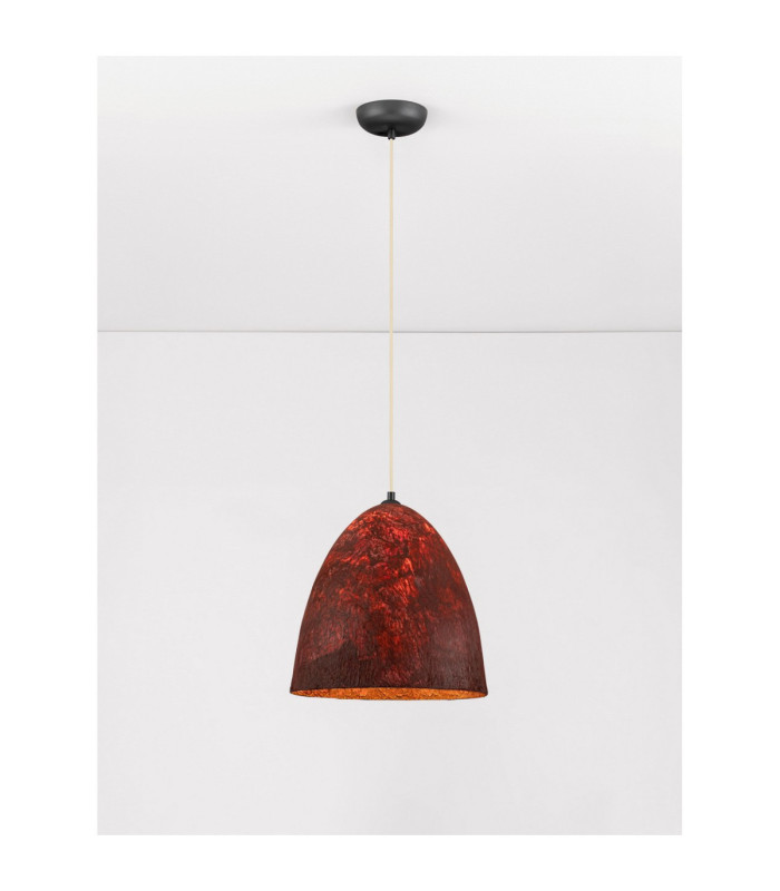 Solis 36cm Dome Pendant Ceiling Light Red Black E27 1x12W-4