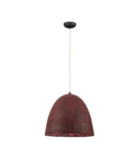 Solis 50cm Dome Pendant Ceiling Light Red Black E27 1x12W-1