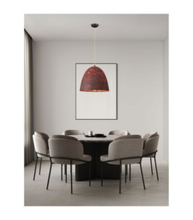 Solis 50cm Dome Pendant Ceiling Light Red Black E27 1x12W-2