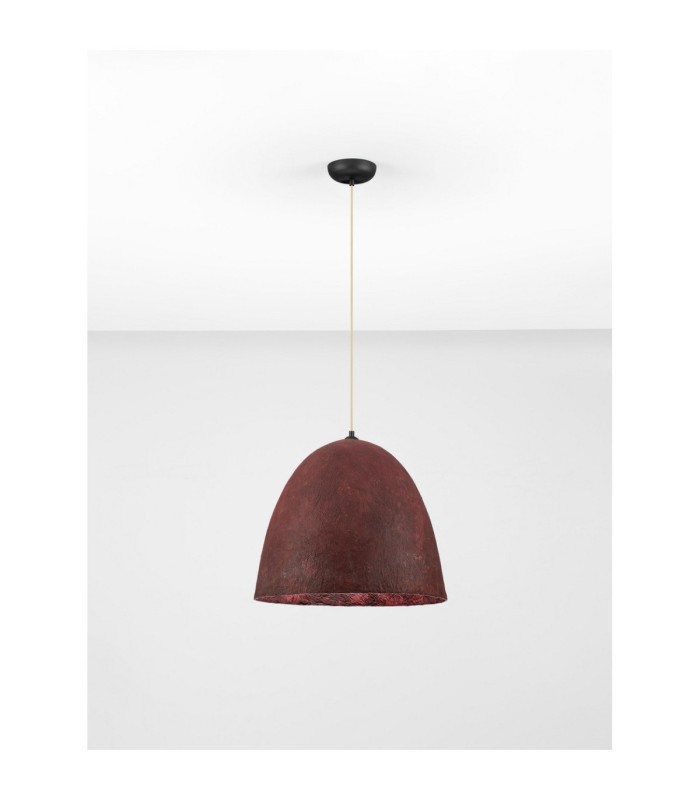 Solis 50cm Dome Pendant Ceiling Light Red Black E27 1x12W-3