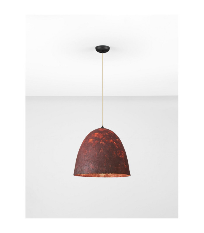 Solis 50cm Dome Pendant Ceiling Light Red Black E27 1x12W-4