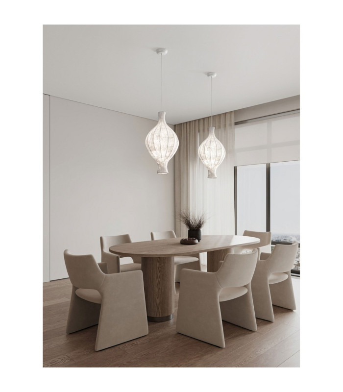 Seda 35cm Pendant Ceiling Light White E27 1x12W-2