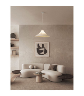 Oket 65cm Dome Pendant Ceiling Light Natural White E27 1x12W-2