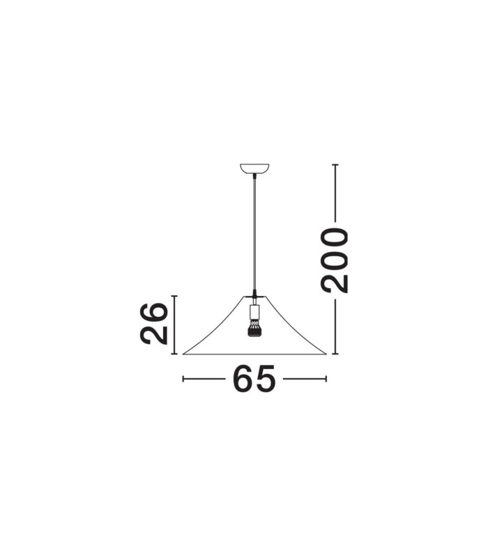 Oket 65cm Dome Pendant Ceiling Light Natural White E27 1x12W-6