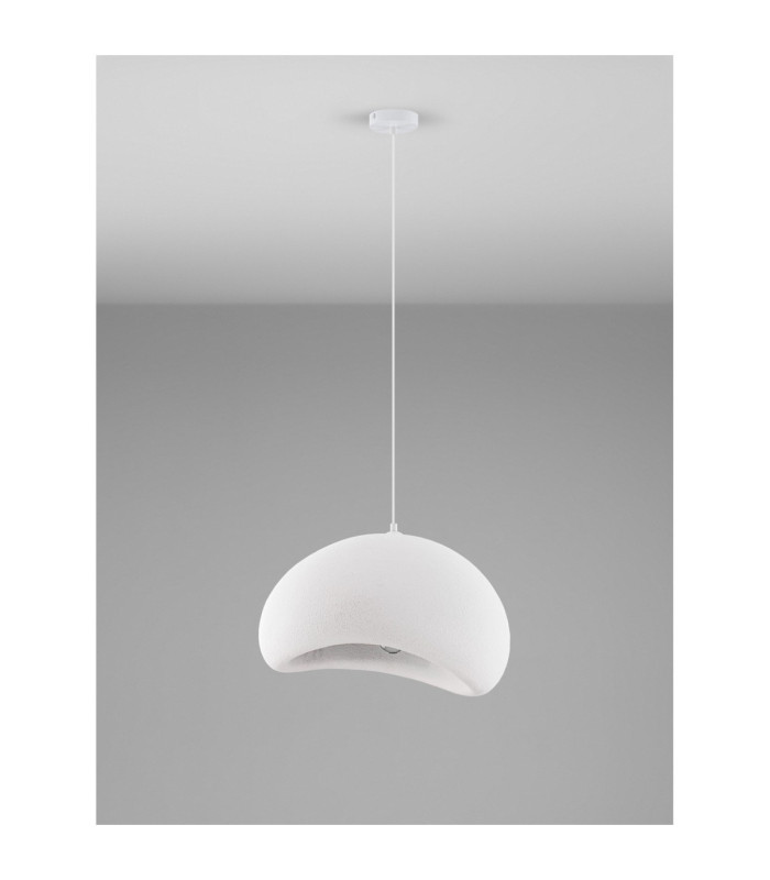 Aere 50cm Dome Pendant Ceiling Light Stone White E27 1x12W-3