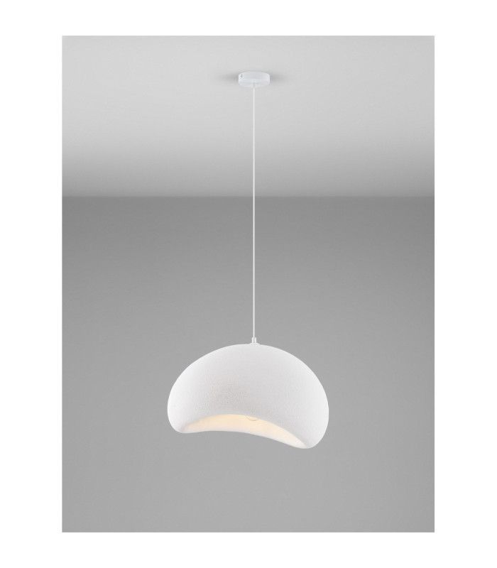 Aere 50cm Dome Pendant Ceiling Light Stone White E27 1x12W-4