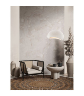 Aere 60cm Dome Pendant Ceiling Light Stone White E27 1x12W-2