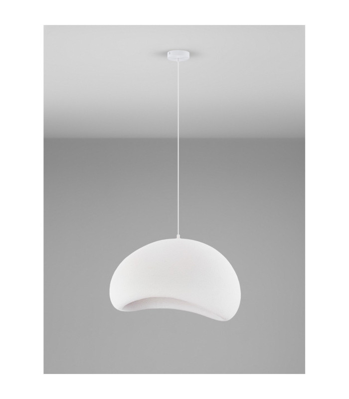Aere 60cm Dome Pendant Ceiling Light Stone White E27 1x12W-3