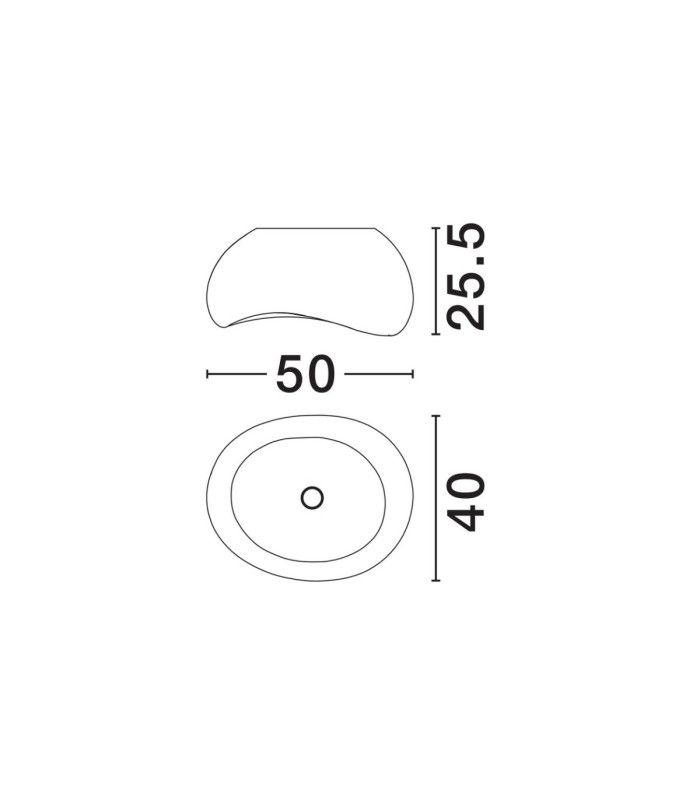 Aere 40cm Semi Flush Ceiling Light Stone White E27 1x12W-6