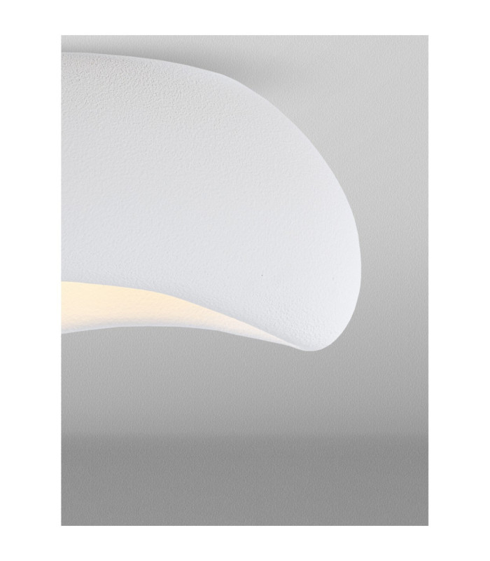 Aere 48cm Semi Flush Ceiling Light Stone White E27 1x12W-5