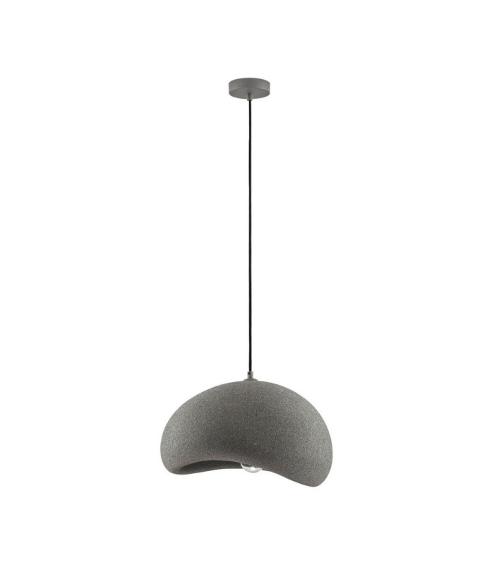 Aere 40cm Dome Pendant Ceiling Light Stone Grey E27 1x12W-1