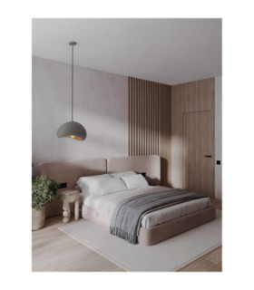 Aere 40cm Dome Pendant Ceiling Light Stone Grey E27 1x12W-2