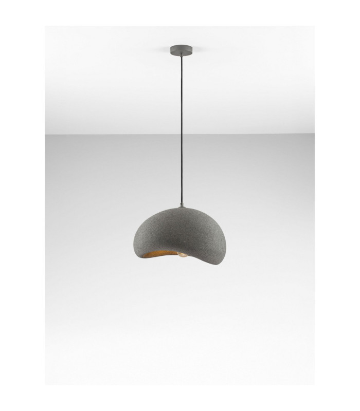 Aere 40cm Dome Pendant Ceiling Light Stone Grey E27 1x12W-4