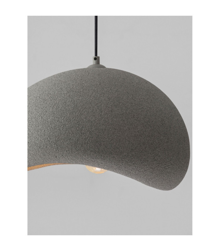 Aere 40cm Dome Pendant Ceiling Light Stone Grey E27 1x12W-6