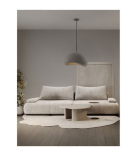 Aere 50cm Dome Pendant Ceiling Light Stone Grey E27 1x12W-2