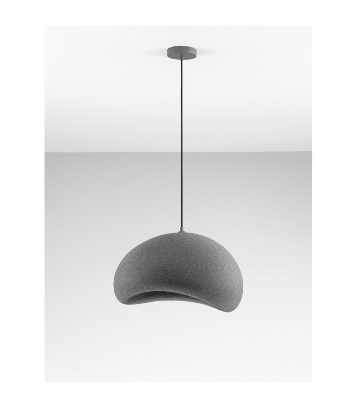 Aere 50cm Dome Pendant Ceiling Light Stone Grey E27 1x12W-3