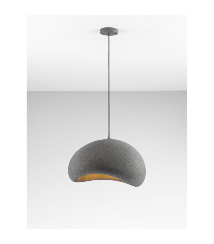 Aere 50cm Dome Pendant Ceiling Light Stone Grey E27 1x12W-4