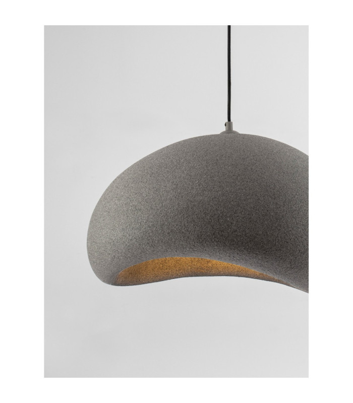 Aere 50cm Dome Pendant Ceiling Light Stone Grey E27 1x12W-5