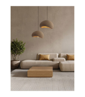 Aere 40cm Dome Pendant Ceiling Light Stone Brown E27 1x12W-2