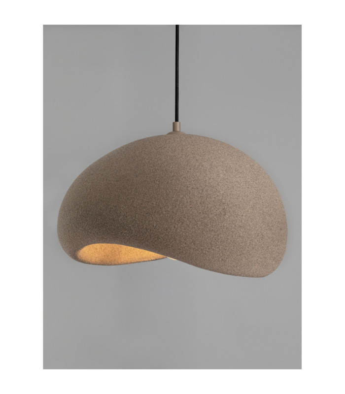 Aere 40cm Dome Pendant Ceiling Light Stone Brown E27 1x12W-5