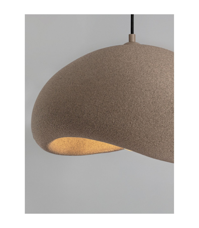 Aere 40cm Dome Pendant Ceiling Light Stone Brown E27 1x12W-6