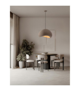 Aere 60cm Dome Pendant Ceiling Light Stone Brown E27 1x12W-2