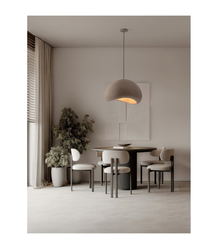 Aere 60cm Dome Pendant Ceiling Light Stone Brown E27 1x12W-2