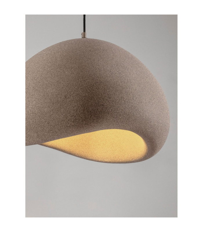 Aere 60cm Dome Pendant Ceiling Light Stone Brown E27 1x12W-5