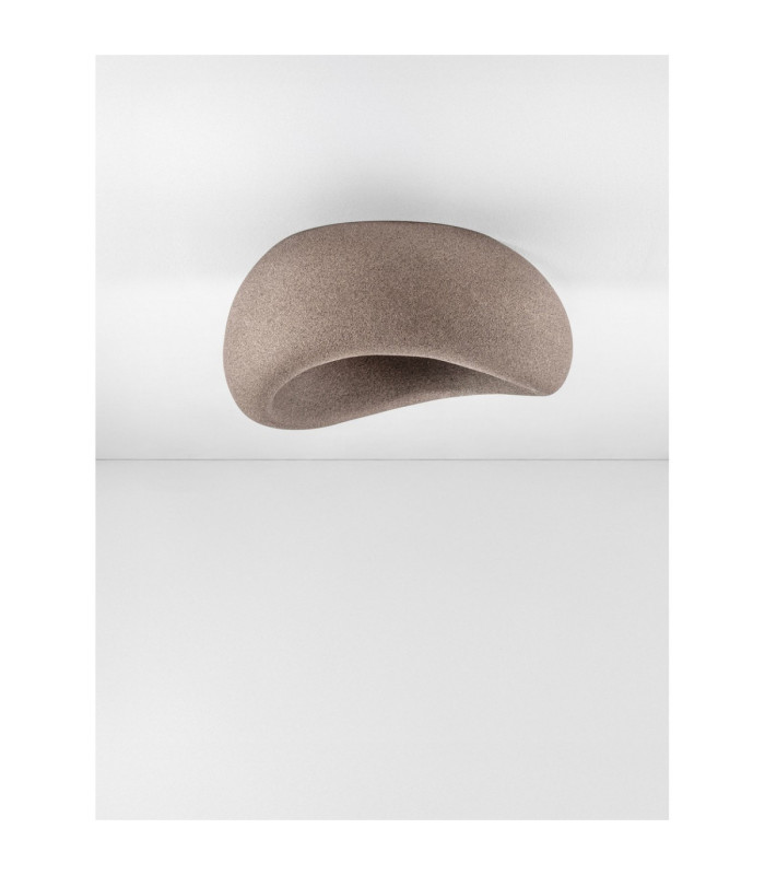 Aere 40cm Semi Flush Ceiling Light Stone Brown E27 1x12W-3