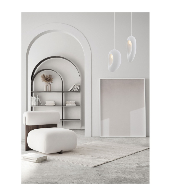Tempus 20cm Pendant Ceiling Light Stone White LED G9 1x5W-2