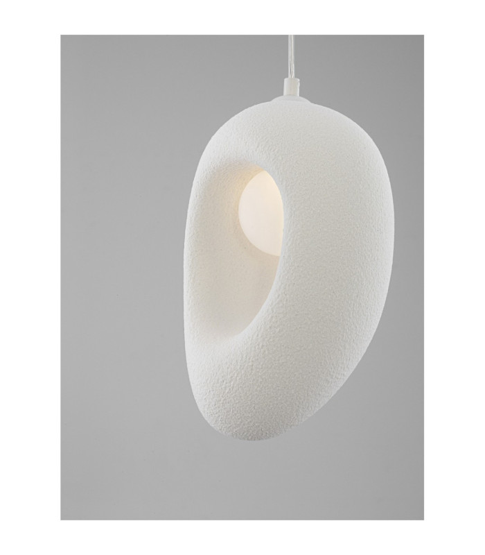 Tempus 20cm Pendant Ceiling Light Stone White LED G9 1x5W-5