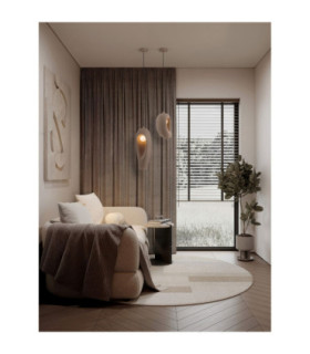 Tempus Short Pendant Ceiling Light Stone Brown LED G9 1x5W-2