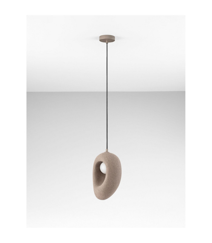 Tempus Short Pendant Ceiling Light Stone Brown LED G9 1x5W-3