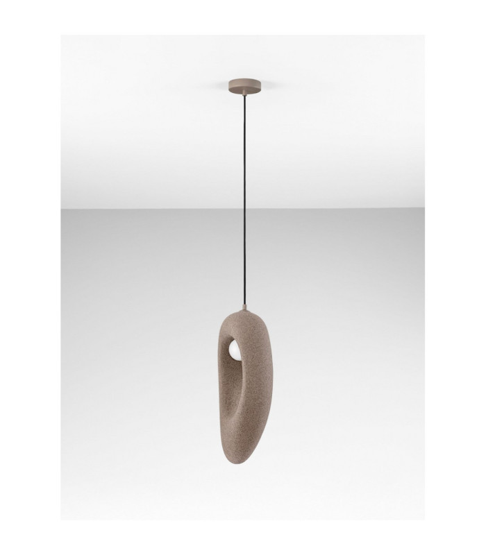 Tempus Tall Pendant Ceiling Light Stone Brown LED G9 1x5W-3