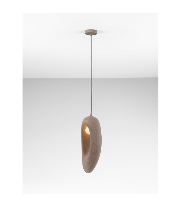Tempus Tall Pendant Ceiling Light Stone Brown LED G9 1x5W-4