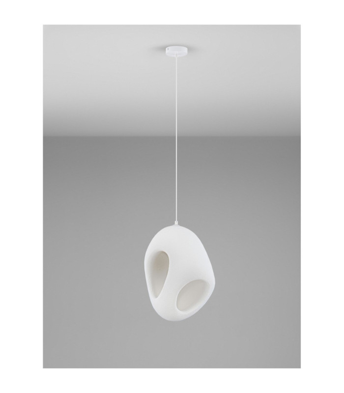 Tempus Pendant Ceiling Light Stone White E27 1x12W-3