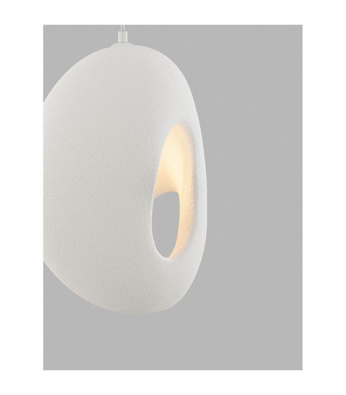 Tempus Pendant Ceiling Light Stone White E27 1x12W-5