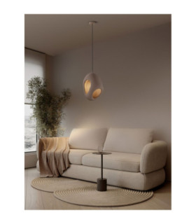Tempus Pendant Ceiling Light Stone Brown E27 1x12W-2