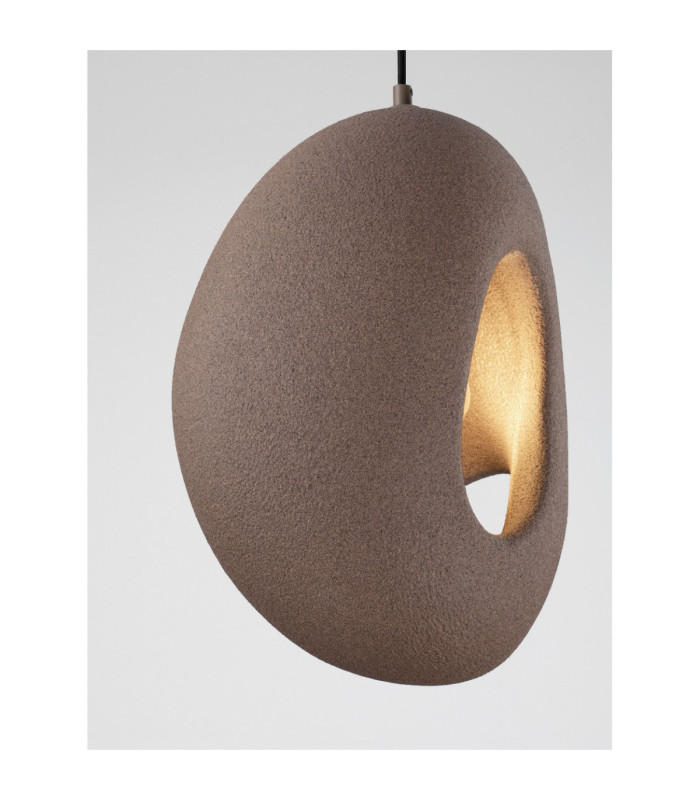 Tempus Pendant Ceiling Light Stone Brown E27 1x12W-6