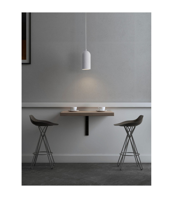 Dome Slim Pendant Ceiling Light Stone White E27 1x12W-2
