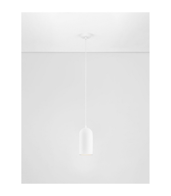 Dome Slim Pendant Ceiling Light Stone White E27 1x12W-4