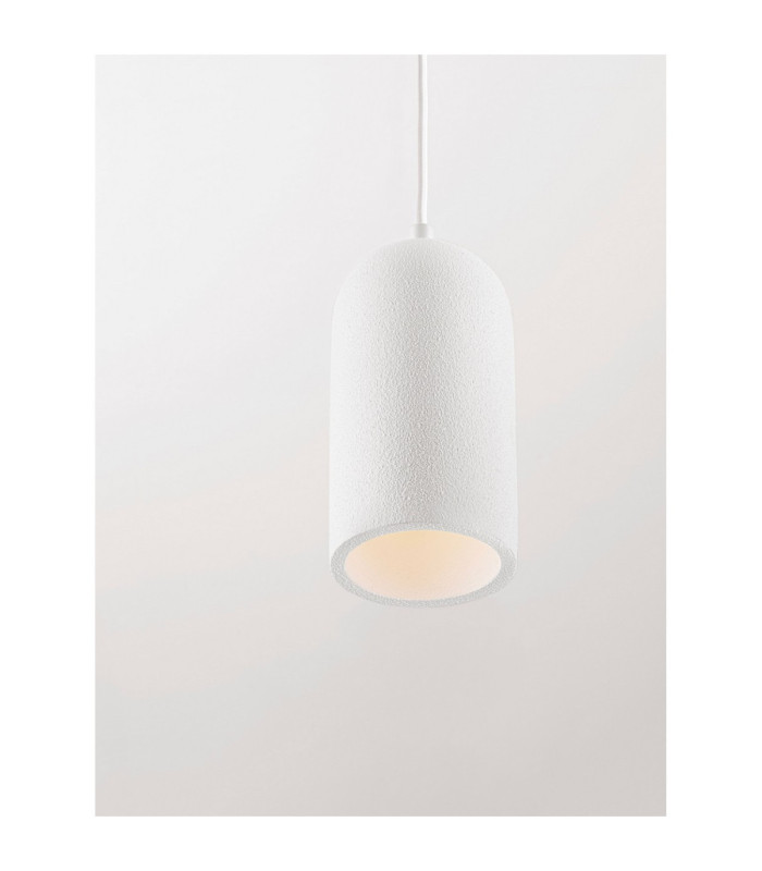 Dome Slim Pendant Ceiling Light Stone White E27 1x12W-6