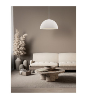 Starla 50cm Dome Pendant Ceiling Light Stone White E27 1x12W-2