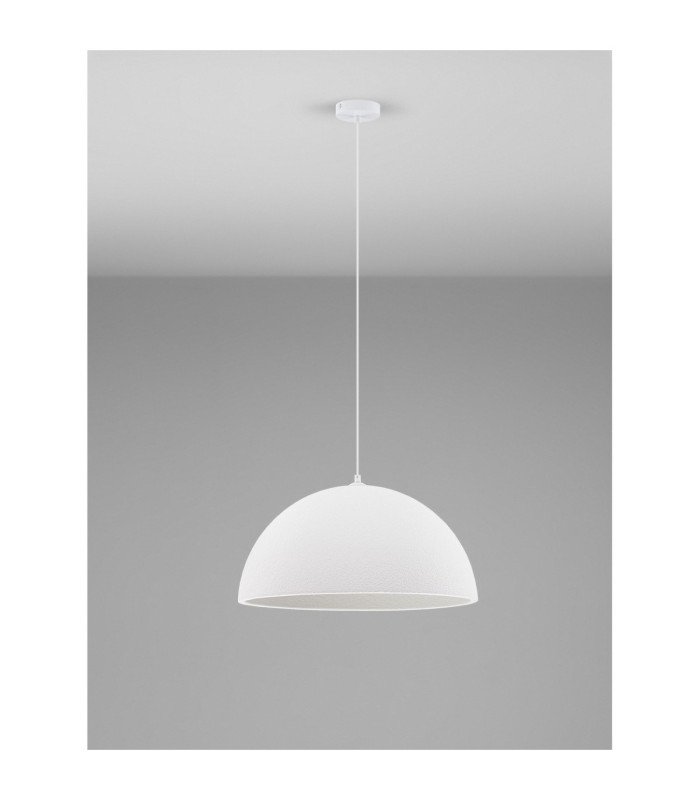 Starla 50cm Dome Pendant Ceiling Light Stone White E27 1x12W-3