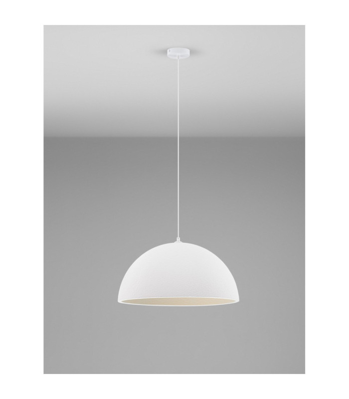 Starla 50cm Dome Pendant Ceiling Light Stone White E27 1x12W-4