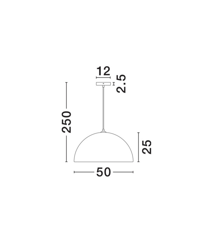 Starla 50cm Dome Pendant Ceiling Light Stone White E27 1x12W-6