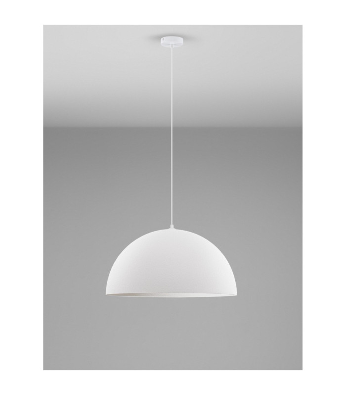 Starla 60cm Dome Pendant Ceiling Light Stone White E27 1x12W-3