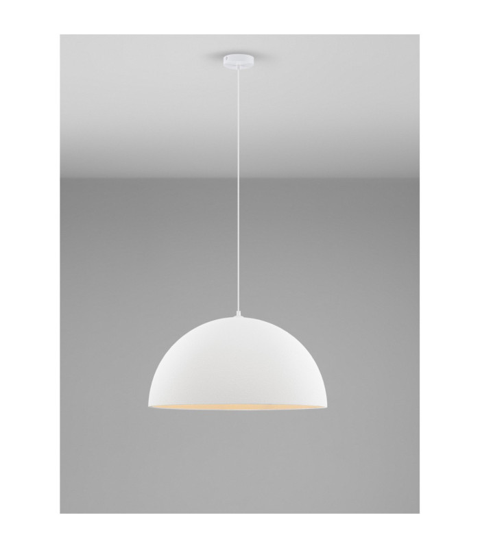 Starla 60cm Dome Pendant Ceiling Light Stone White E27 1x12W-4