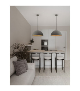 Starla 50cm Dome Pendant Ceiling Light Stone Grey E27 1x12W-2